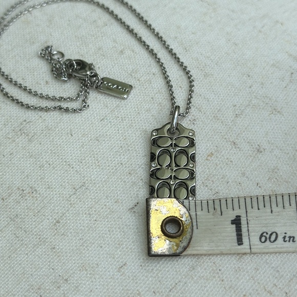 Coach silver rhinestone hang tag necklace - NWOT - Picture 8 of 9